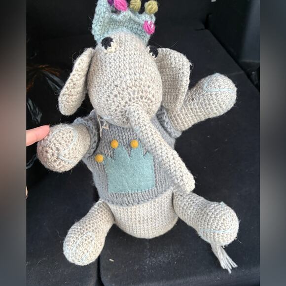 En Gry & Sif (Scandnavian) Other - NWT Vintage Handmade Gray Elephant 100% Wool Plush Toy